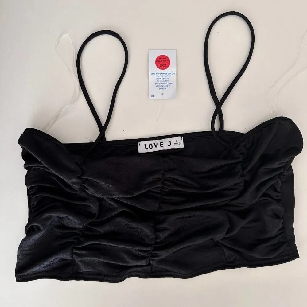 Black ruched cami crop top - Image 6