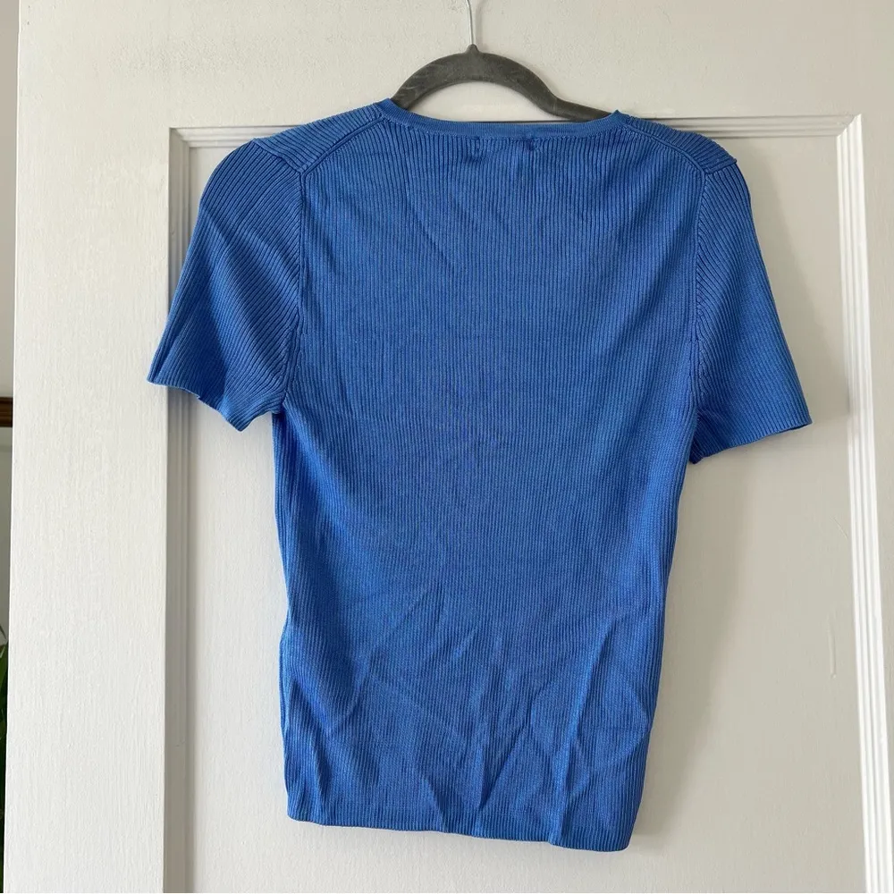 Madewell Micro-Rib Sweater Tee in Celeste Blue Size Small NWT - Image 7