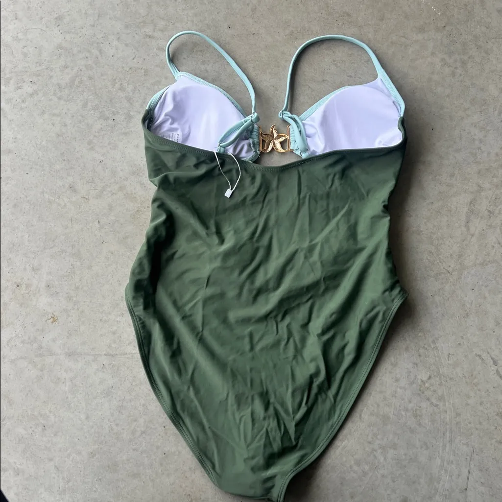 Eomenie One Piece Swimsuit for Women Cutout Monokini Bathing Suit, sz Medium = Green - Image 5