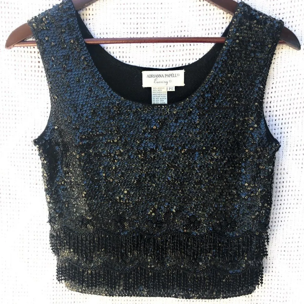 Vintage Adrianna Papell Evening Beaded Top - Image 6