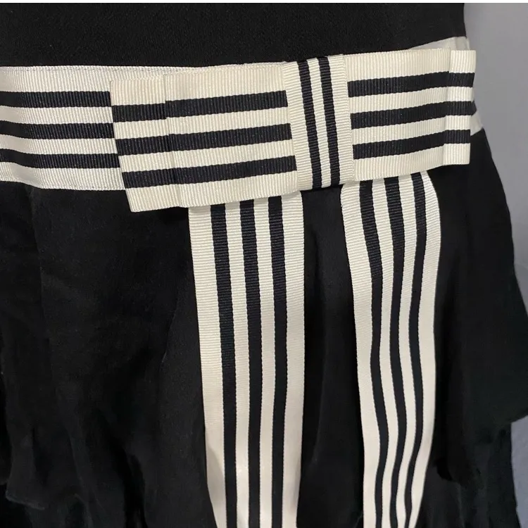 Ralph Lauren vintage Y2K preppy sleeveless tiered ruffle ribbon drop waist dress - Image 3