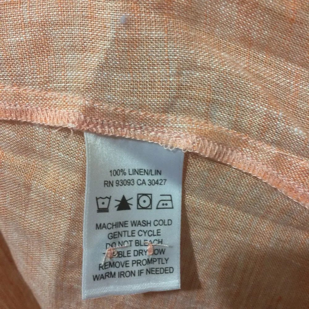 NEW Nic + Zoe women's PP extra petite melon linen button down shirt blouse NWOT - Image 3