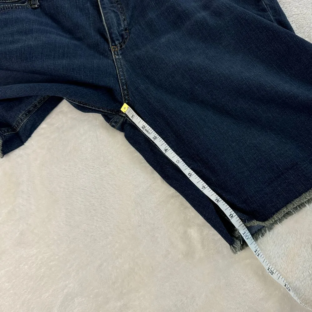 Lee Jean Bermuda Shorts Womens Sz 20 Blue Denim‎ Stretch Raw Hem Mid Rise Casual - Image 10