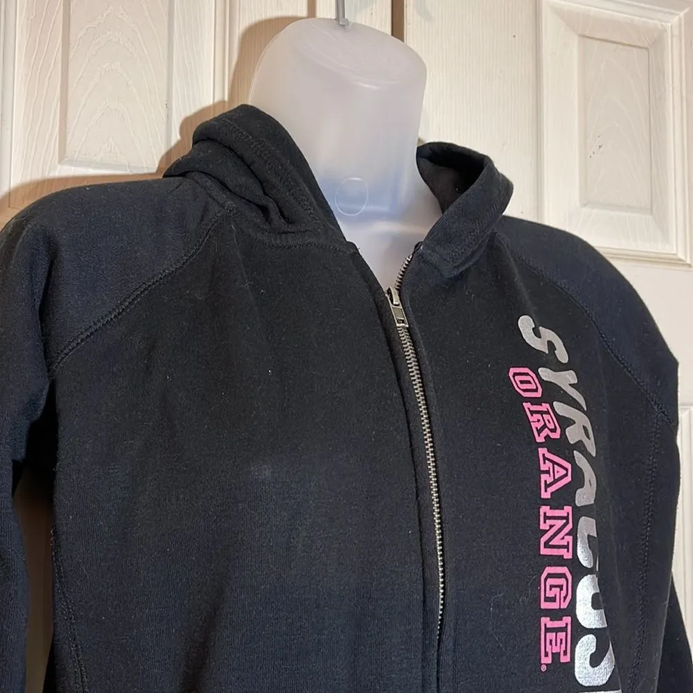 Syracuse Orange Dark Navy Blue Cropped Zip Front Hoodie Colosseum Athletics S - Image 5