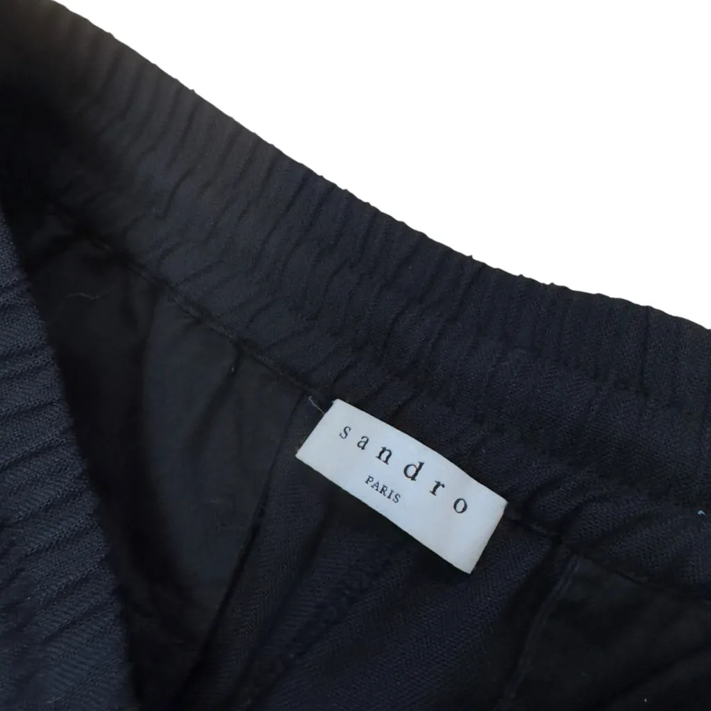 Sandro Paris Elastic Waist Straight-Leg Pants Dark Navy FR 40 30” Inseam in EUC - Image 10