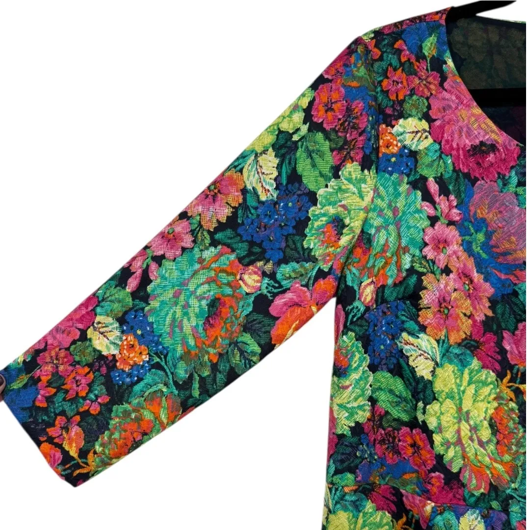 Anthropologie HD in Paris Tropicalist Colorful Floral Mini Shift Dress Sz Medium - Image 14