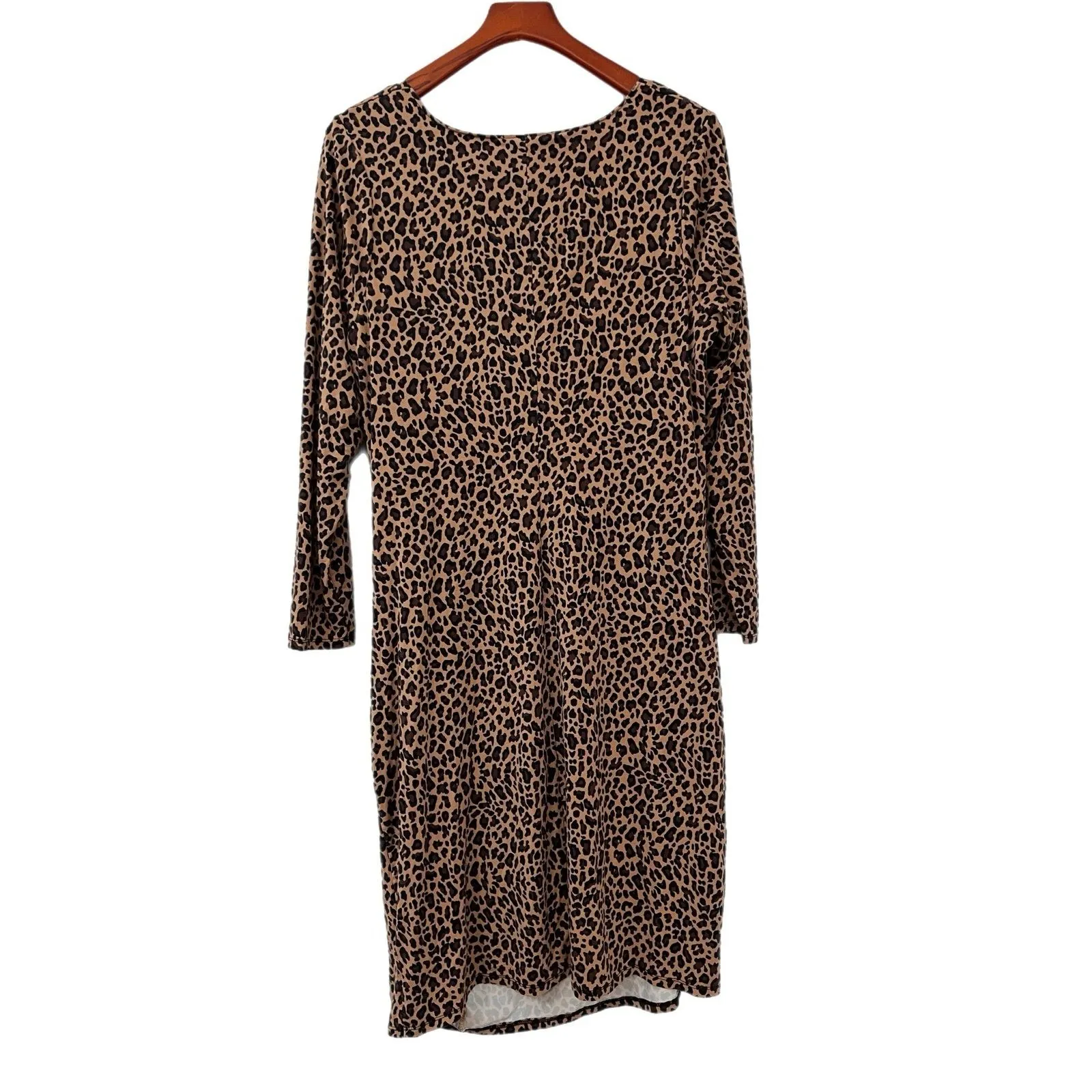 Isabel by Ingrid & Isabel Maternity Leopard Print‎ Ruched Dress XXL Brown Size undefined - Image 3