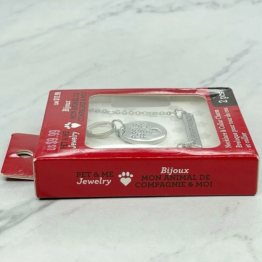 Silver Tone Pet & Me Jewelry Furever Friends Necklace and Collar Charm - Image 4