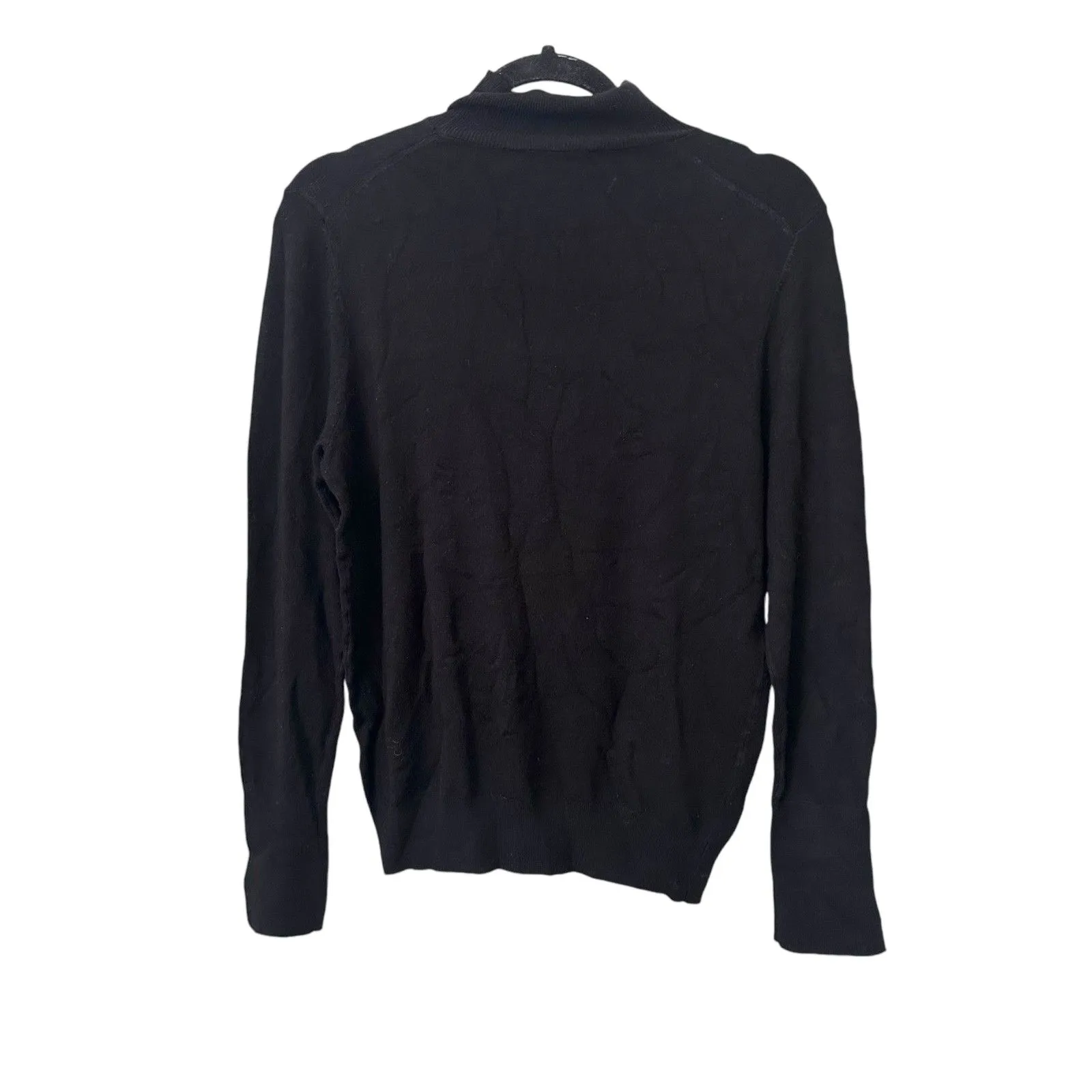 ZARA Mockneck Basic Knit Sweater Black Sz Large‎ - Image 3