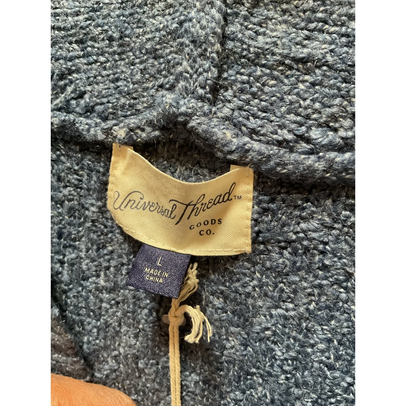 Universal Threads Universal Thread Blue Knit Hooded Poncho Sweater NWT Boho Fall Cozy - Image 5