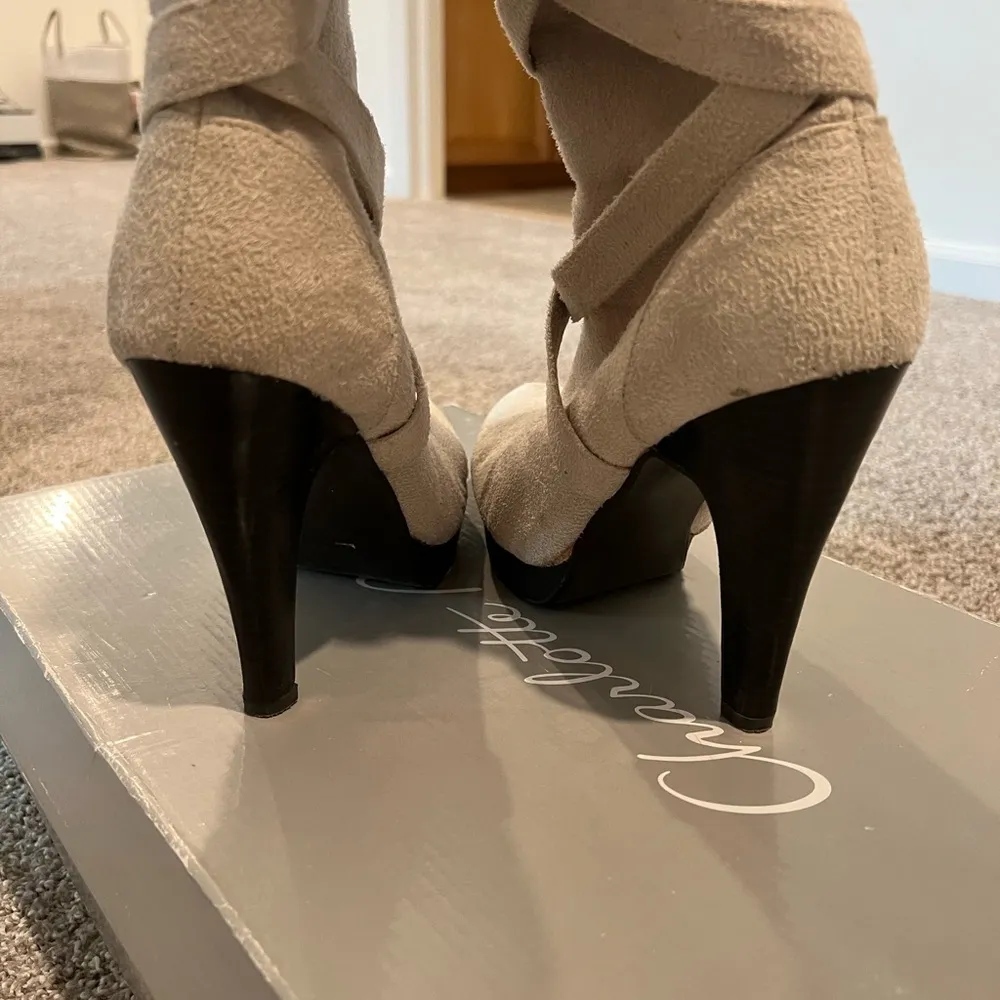 Ivory Tall Faux Suede Boot - Image 8