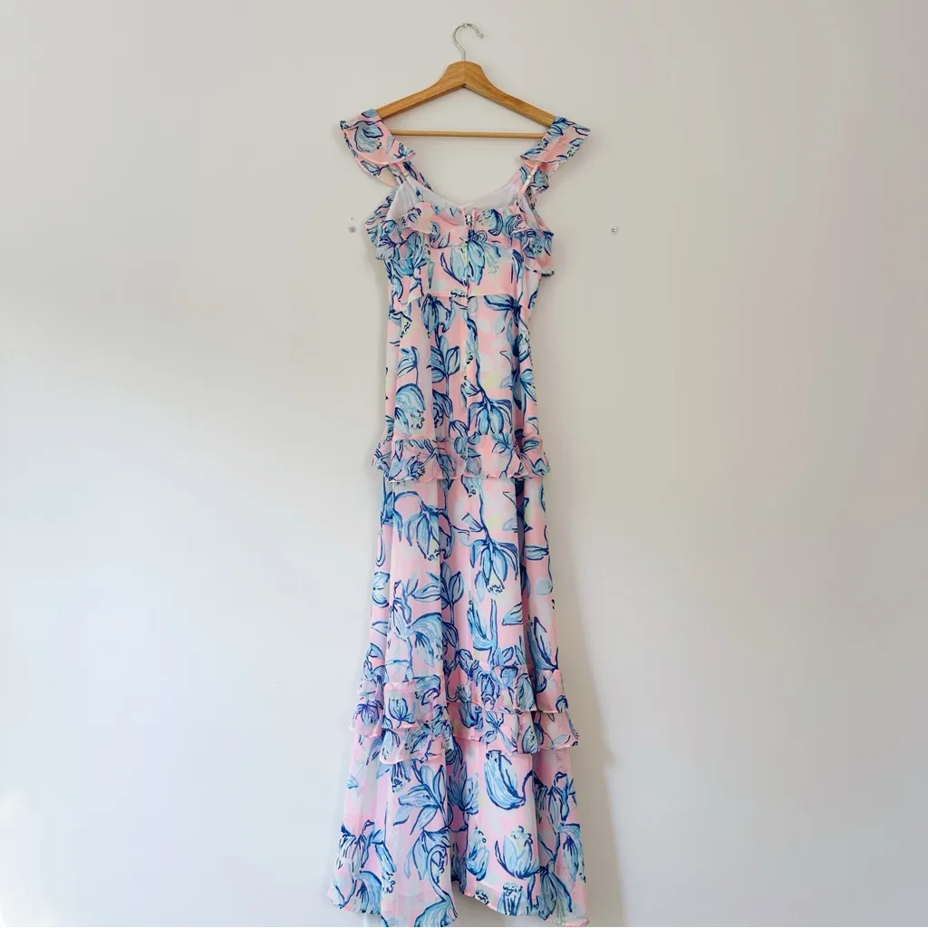 Lilly Pulitzer Riland Sweet Pea Pink Chasing The Sun Maxi Dress 00 - Image 8