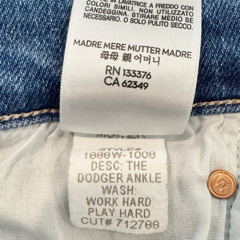 Mother Denim The Dodger Ankle High Rise Wide Leg Cropped Jeans Blue Plus Size 33 - Image 8