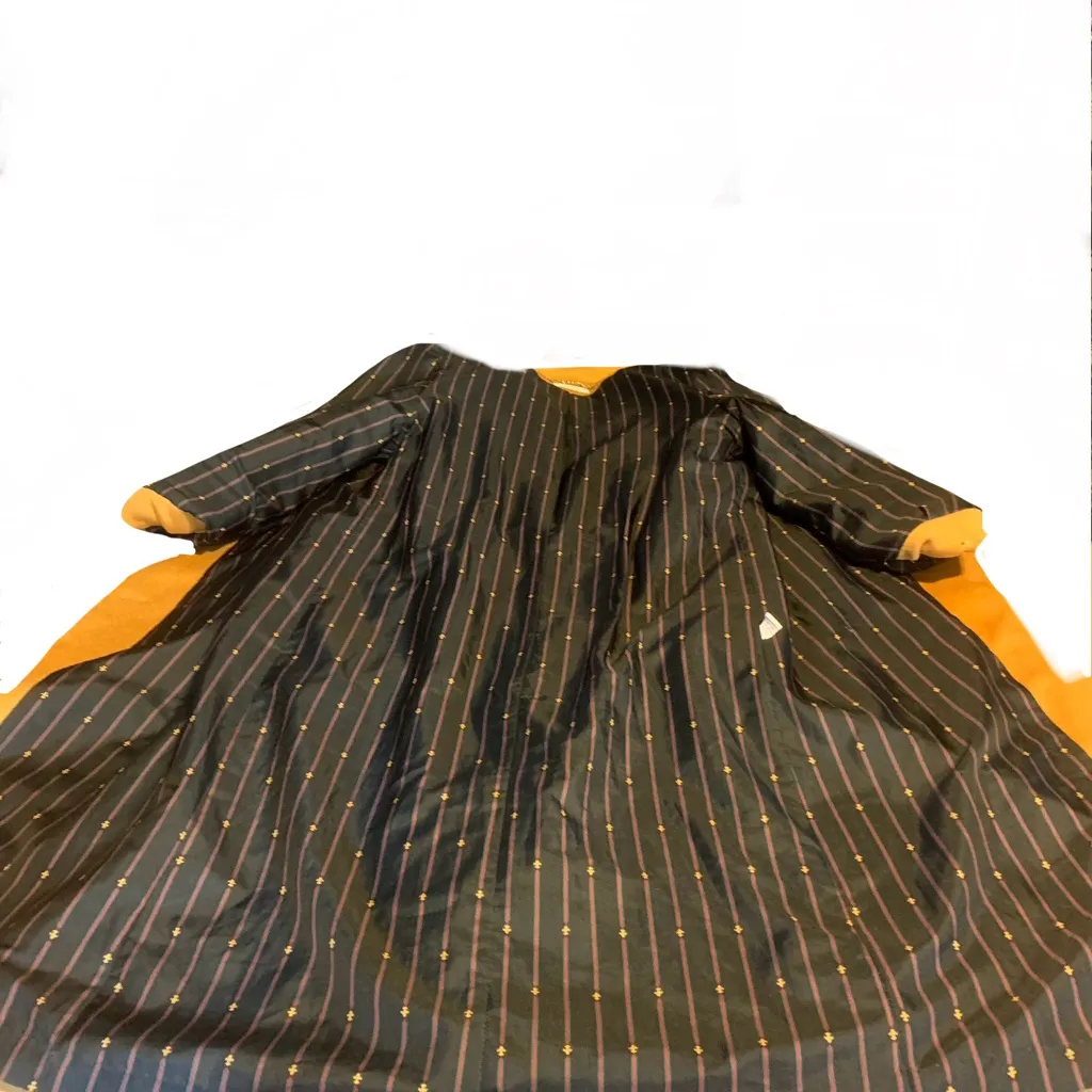 VINTAGE 1990'S ASHLEY SCOTT DARK MUSTARD YELLOW WOOL OVERCOAT (XL) - Image 11