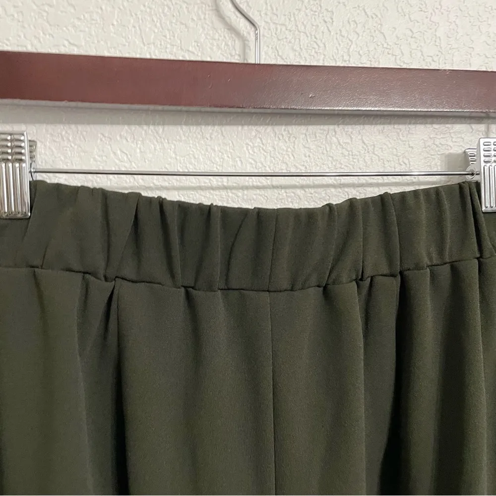 Eloquii Womens Pants Dark Green Gaucho Wide Leg Pull On Stretch Size 14/16 - Image 7