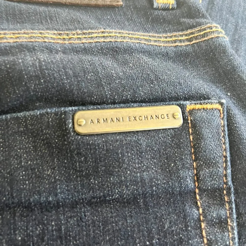 Armani Exchange Mid Rise Dark Wash Blue Denim Skinny Jeans Size 29 Short - Image 7