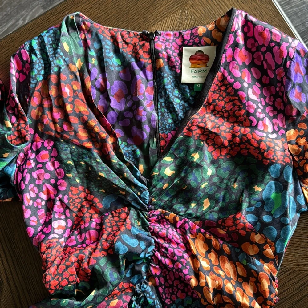 Farm Rio Dresses Farm Rio Rainbow Hearts Viscose Midi Dress, X-Small, $296 - Image 8