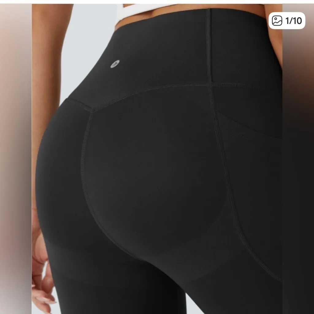 NWT sizeLarge HALARA seamless flow high waisted tummy control button lifting 7/8 - Image 3