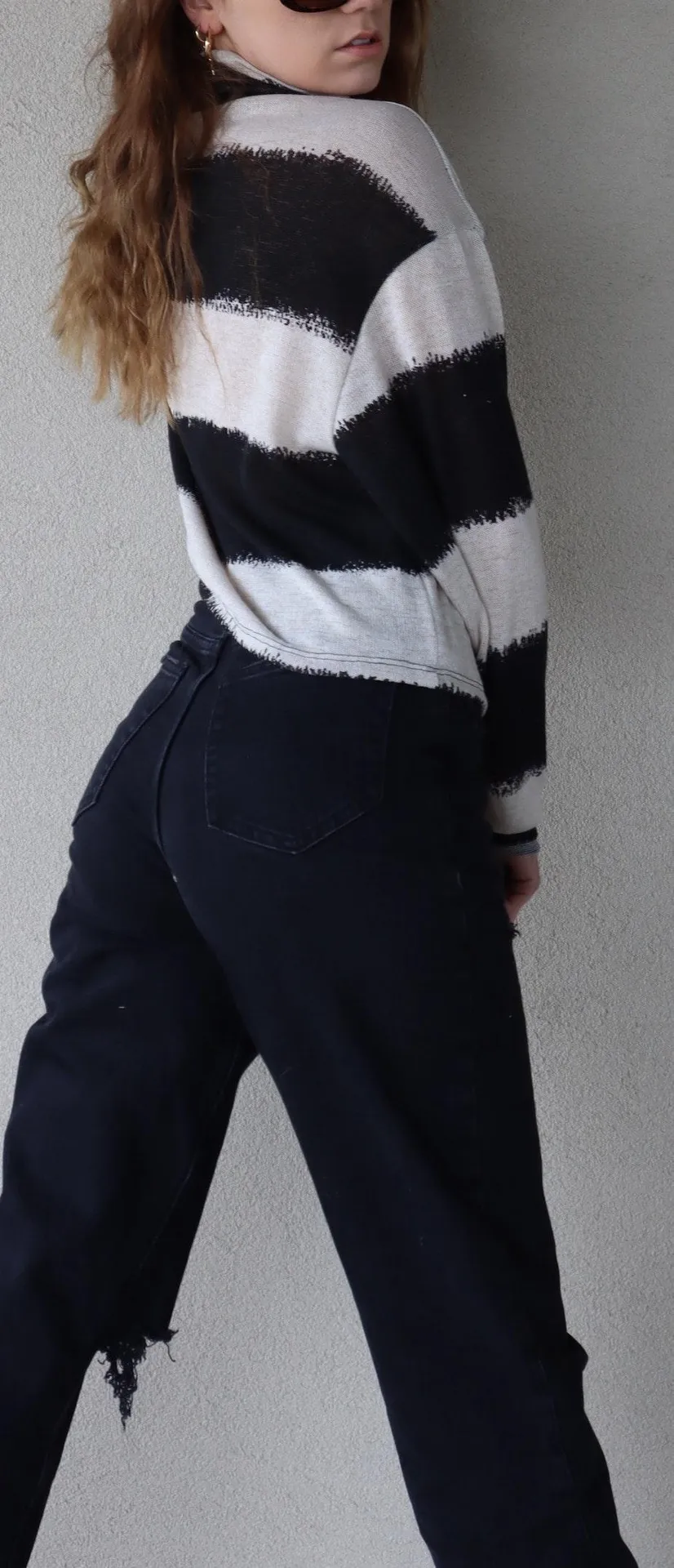 Oatmeal Black Stripe Sweater  - Image 10