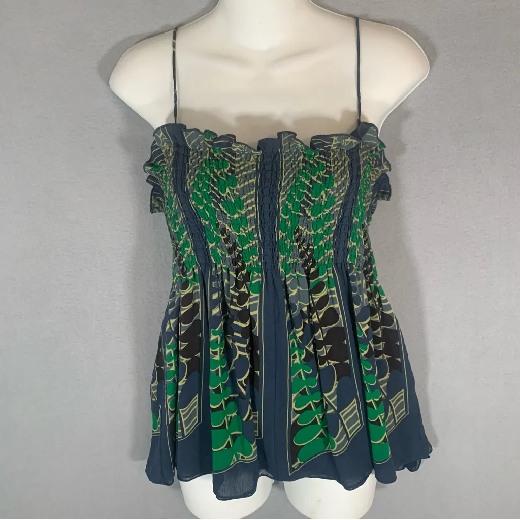Ted Baker London Green and Navy Camisole Ladies Sz Medium 8 - Image 3