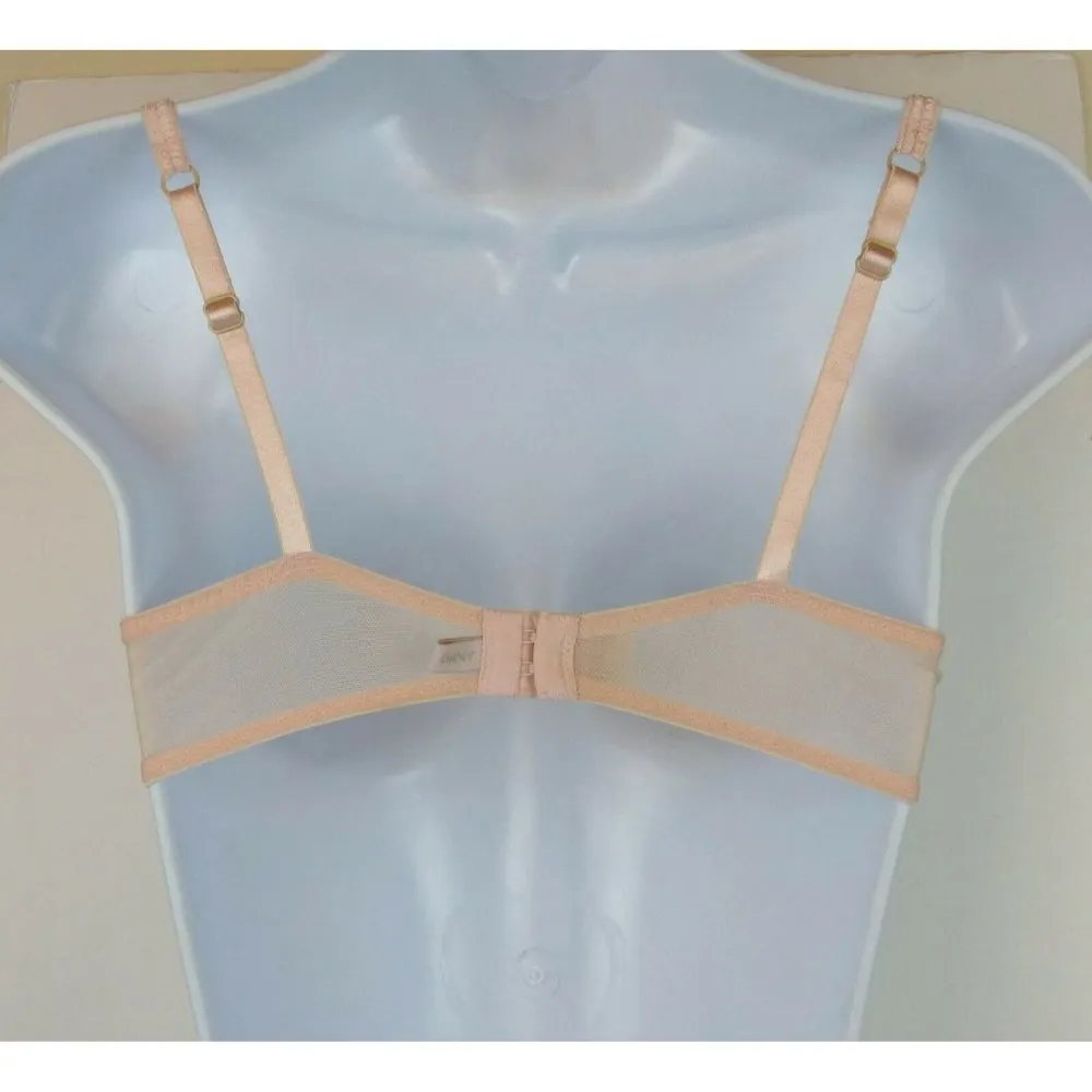 DKNY Belle Du Jour Underwire Balconette Lace Bra Sexy Pink Nude 34B - Image 3