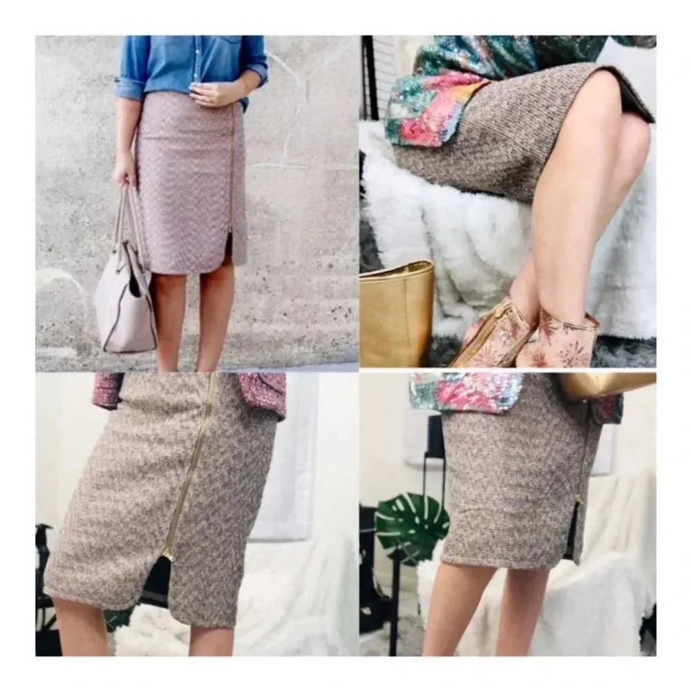 J. CREW Sparkle Tweed Pencil Skirt Size 8 Petite Blogger Fave Preppy‎ - Image 12