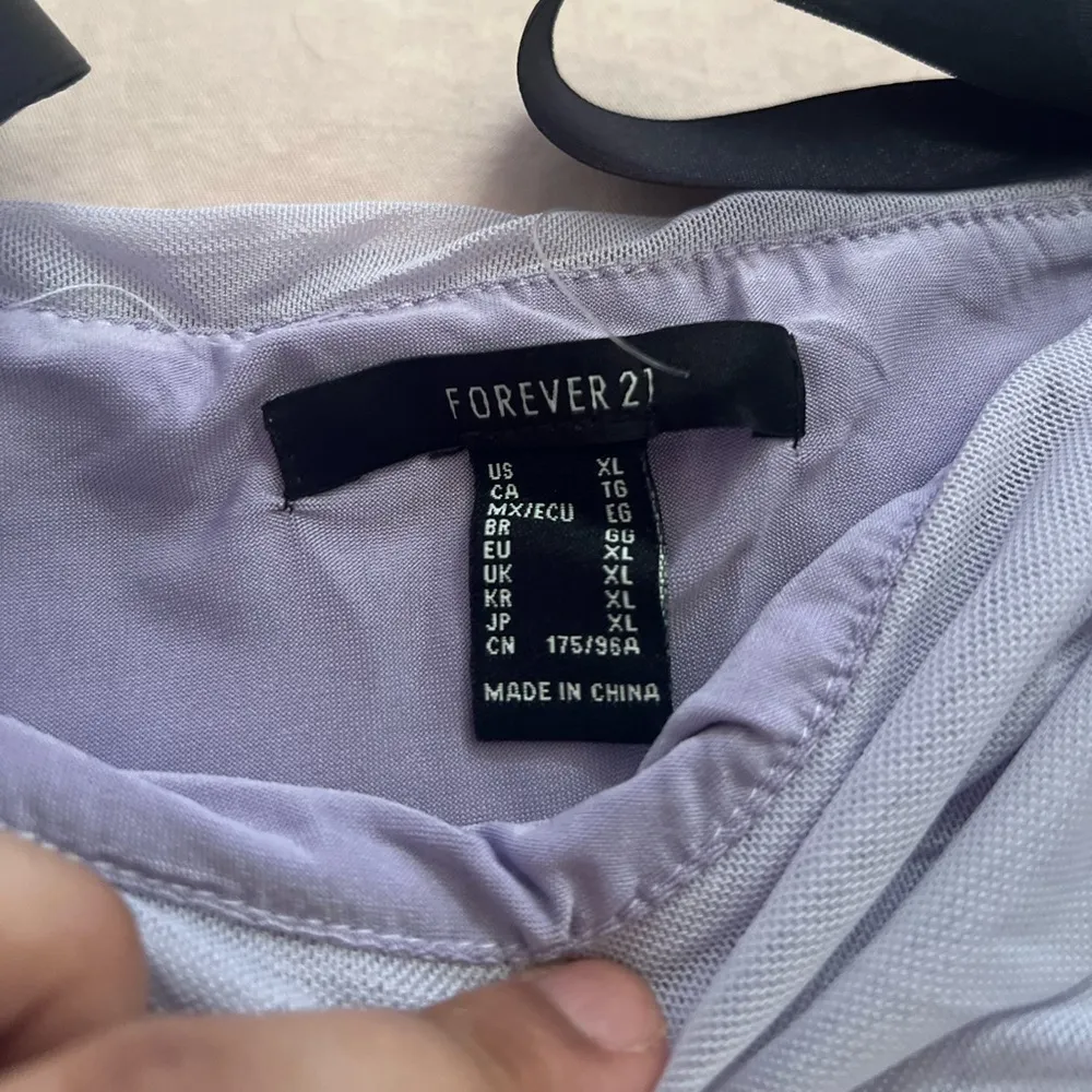 Forever 21 Purple with Black Bows Ruffled Off-the-Shoulder Midi Dress - Image 3