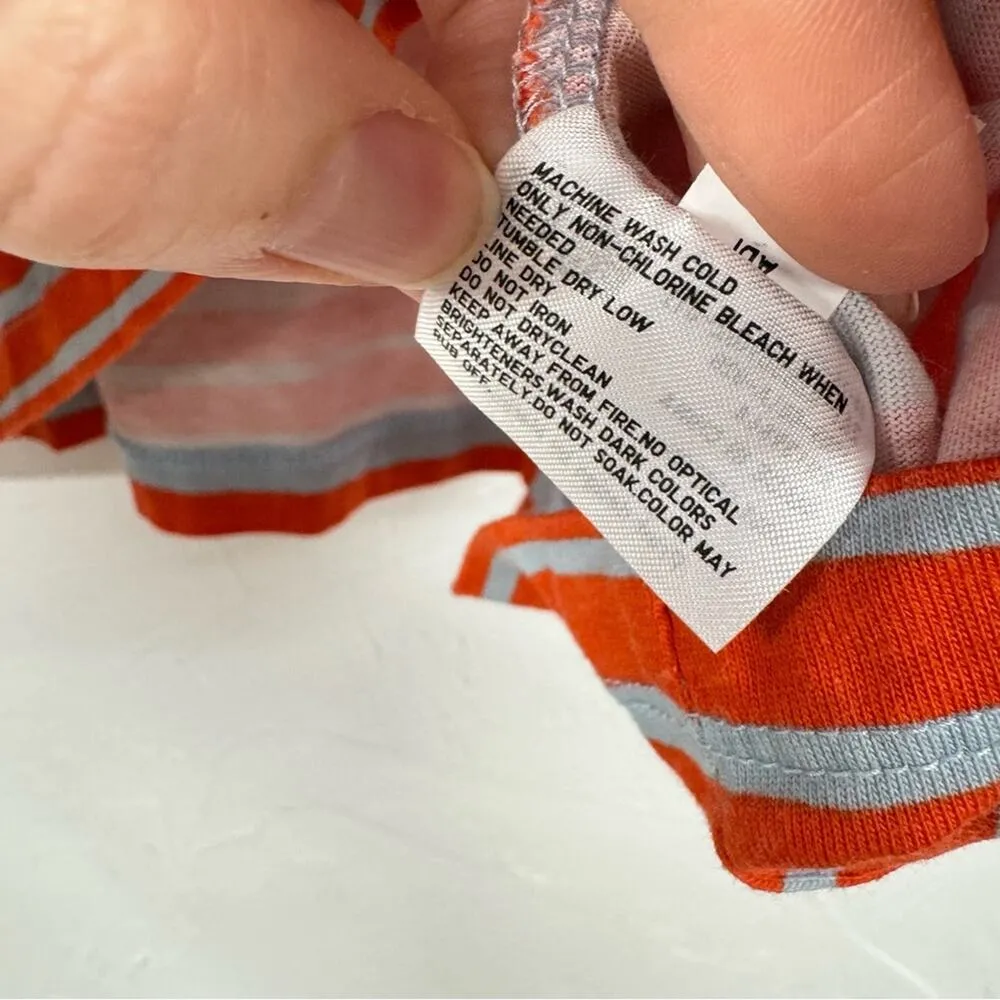 Marimekko X Uniqlo Orange & Grey Striped Short Sleeve Tee Shirt S - Image 8