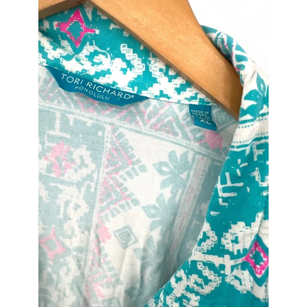 Tori Richard Hawaii | XL | Stretch Cap Sleeve Short Dress Activewear Golf - Image 4