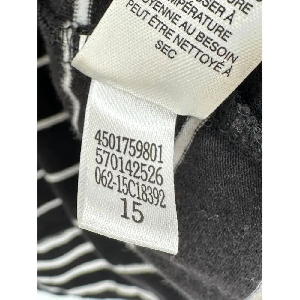 Zenergy Chico's Open Front Cardigan Sweater Women 3 XL Black Striped Roll Tab - Image 8