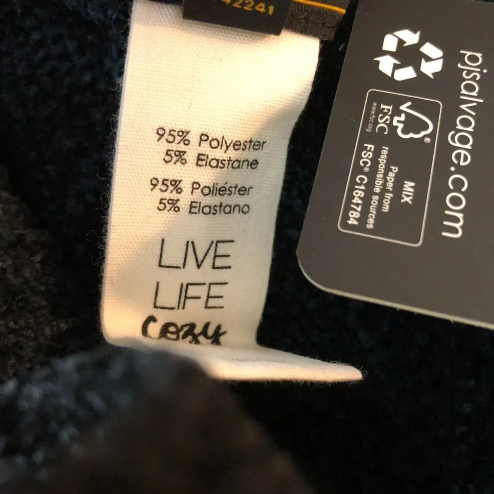 PJ Salvage Royal Socialite Navy Leopard Sweater Pants Jogger Fuzzy Soft Pajama M - Image 6