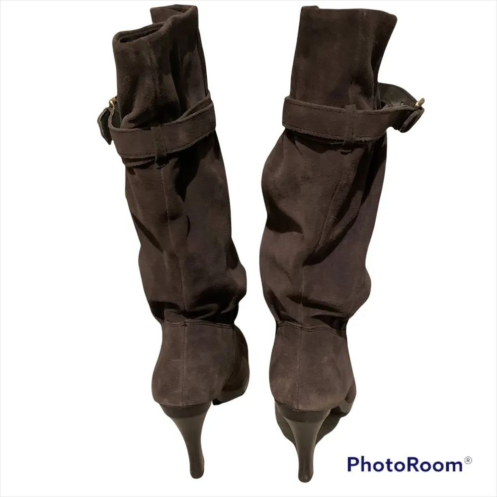 Michael Kors PARKER Gray Suede Platform High Heel Tall Boots - Image 4