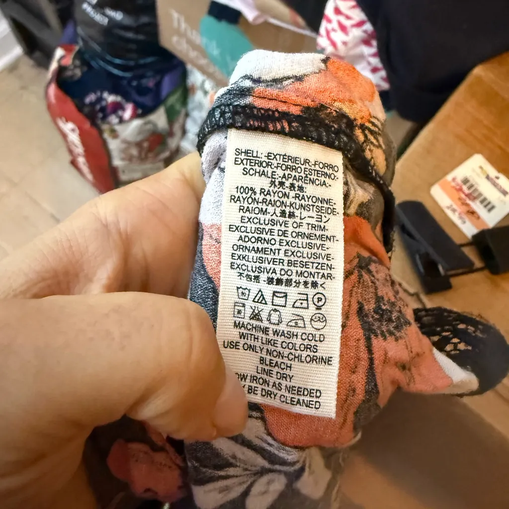 Free People Floral Cap Sleeve Lace Trim Bohemian Mini Dress - Image 4