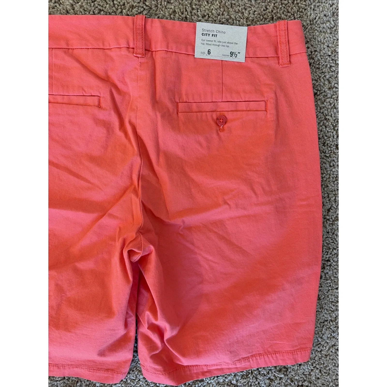 J Crew Factory 2012 Orange Poppy Cotton Stretch Bermuda‎ Shorts Womens 6 NEW NWT - Image 6