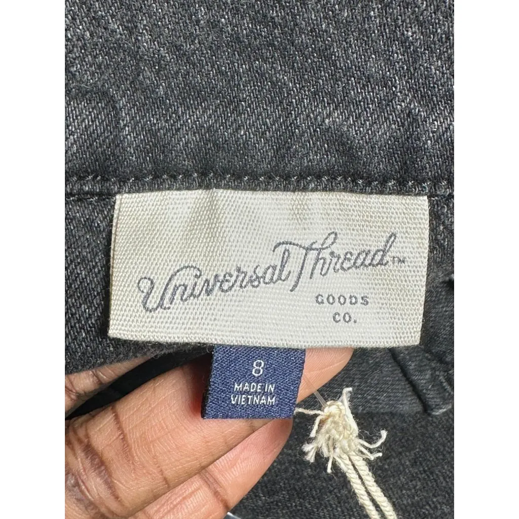 Universal Thread Womens Black Denim Boiler Jumpsuit Size 8 With Pockets Stretch - Image 5