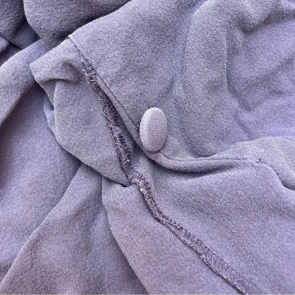 Vintage Eileen Fisher 100% Silk Long Sleeve One Button Purple Cardigan Size M - Image 6