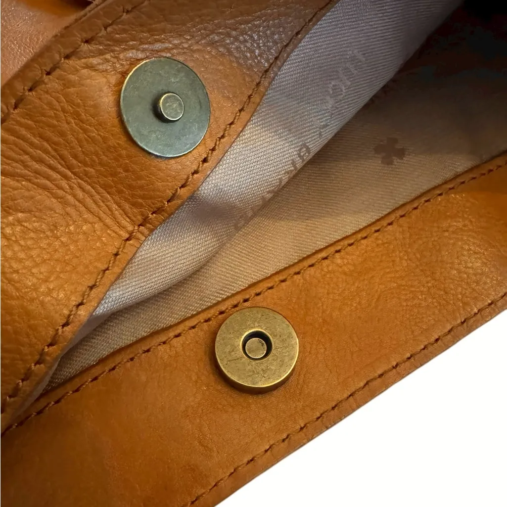 Lucky Leather Tote Shoulder Crossbody Bag with Tassel Cognac - Image 14