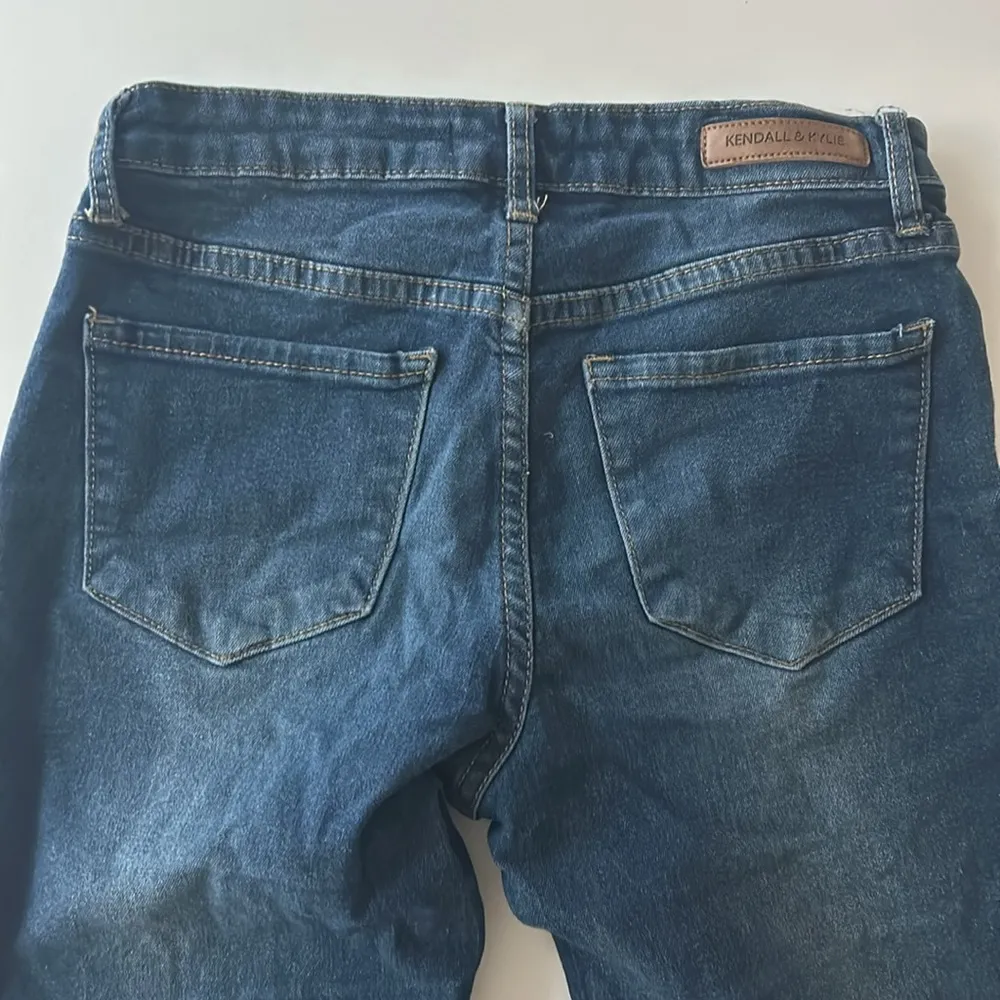 Kendall & Kylie High Waist Button Fly Medium Wash Flare Jeans Denim Bohemian - Image 6