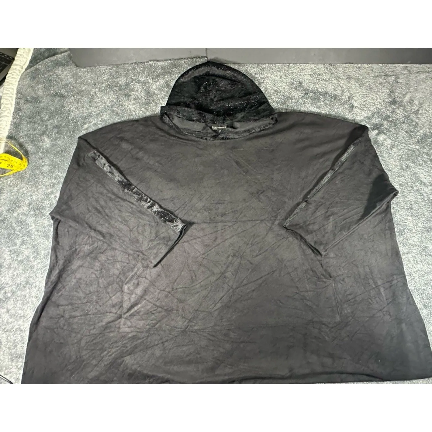 Coco + Carmen Lightweight Poncho Shawl Wrap Size O/S Black - Image 3