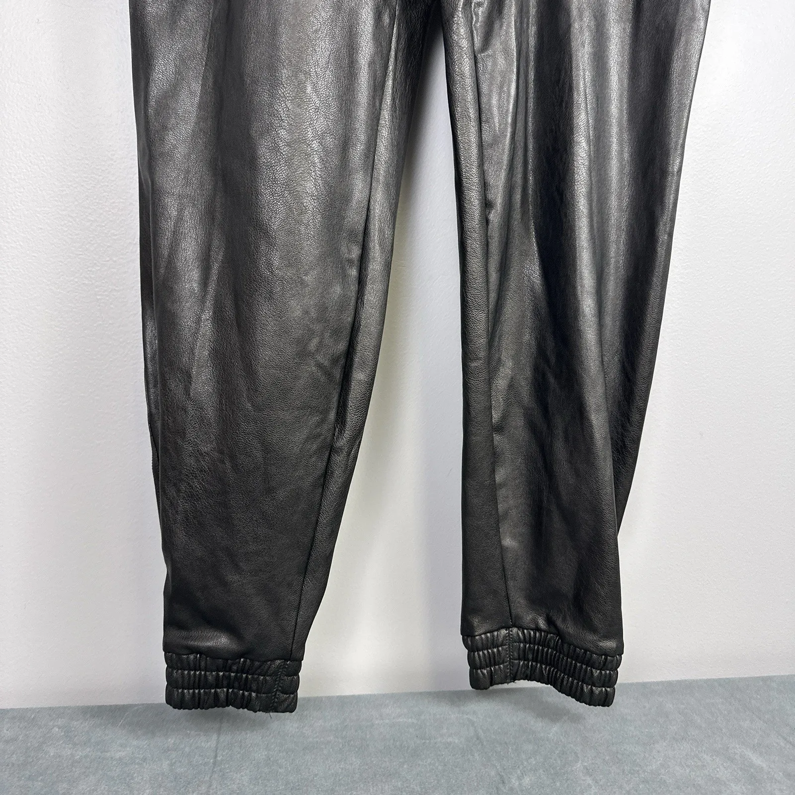 Spanx Leather-Like Joggers XL Black Noir High Rise 20283R Faux Leather Pants - Image 5