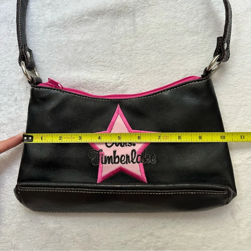 Mrs. Timberlake Star 90s Y2K Shoulder Bag in Black/Pink Pop Culture Black - Image 7