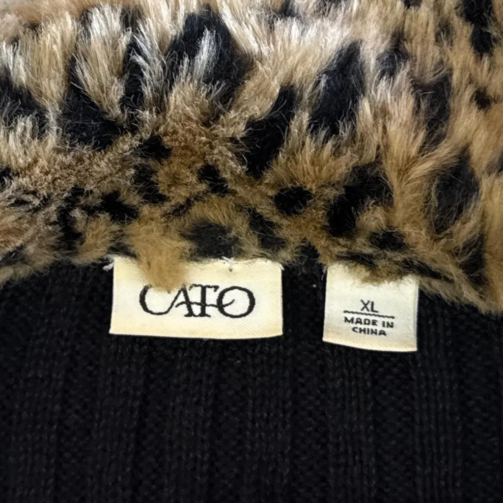 Leopard print zip up cardigan Black Size XL - Image 3