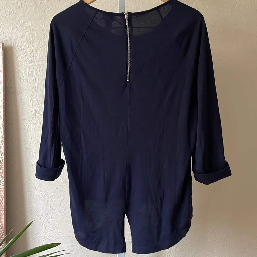 Chicos super cute eyelet navy top - Image 3