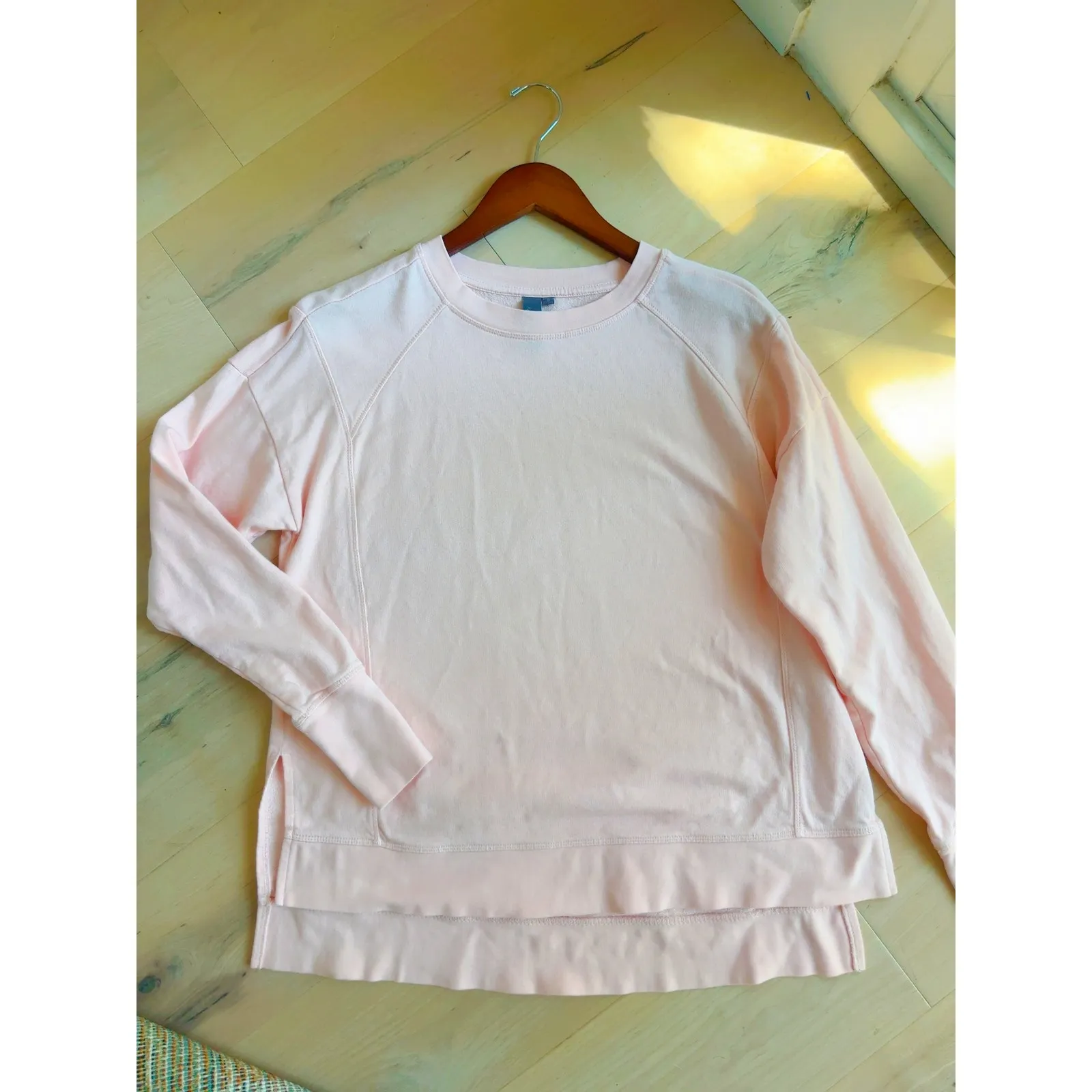Sweaty Betty Cotton After Class Longline Sweatshirt Pastel Pink Size Sm - Image 3