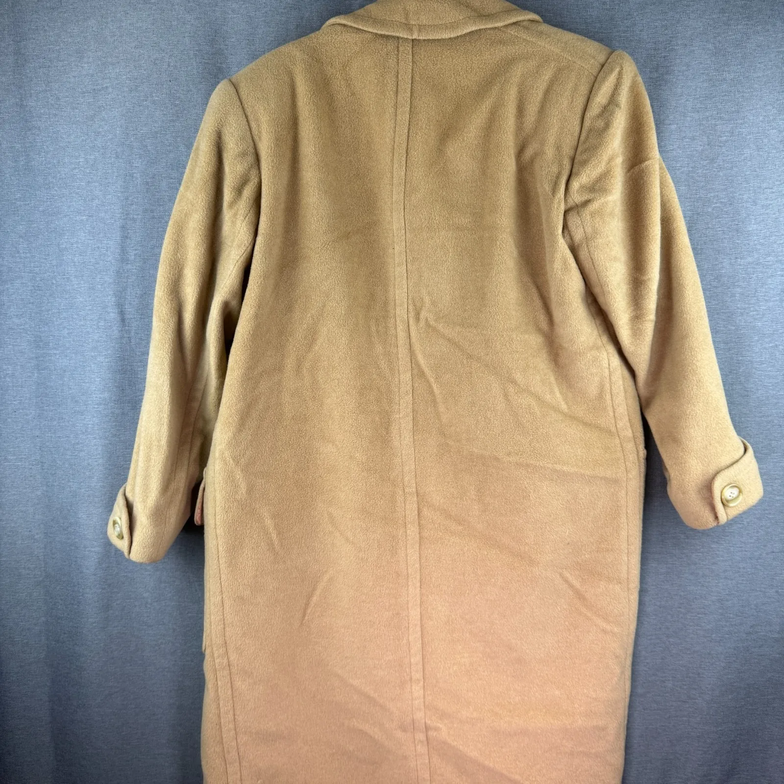 Vintage Calvin Klein Camel Hair Cashmere Wool‎ Double Breasted Tan Coat Trench - Image 2