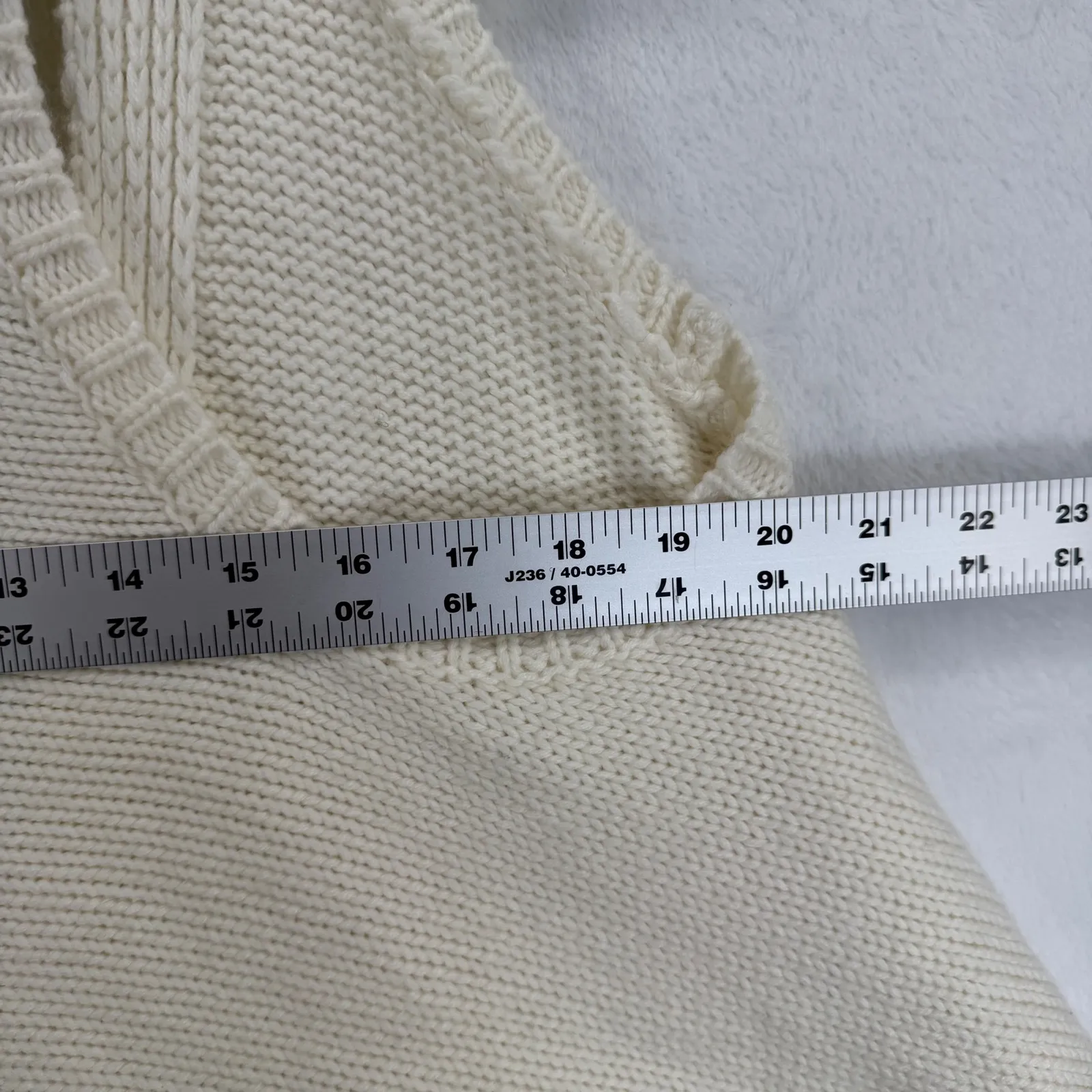 Kaufmanfranco Cream‎ Wool Blend Knit Vest Faux Fur Collar Sleeveless Medium M - Image 6