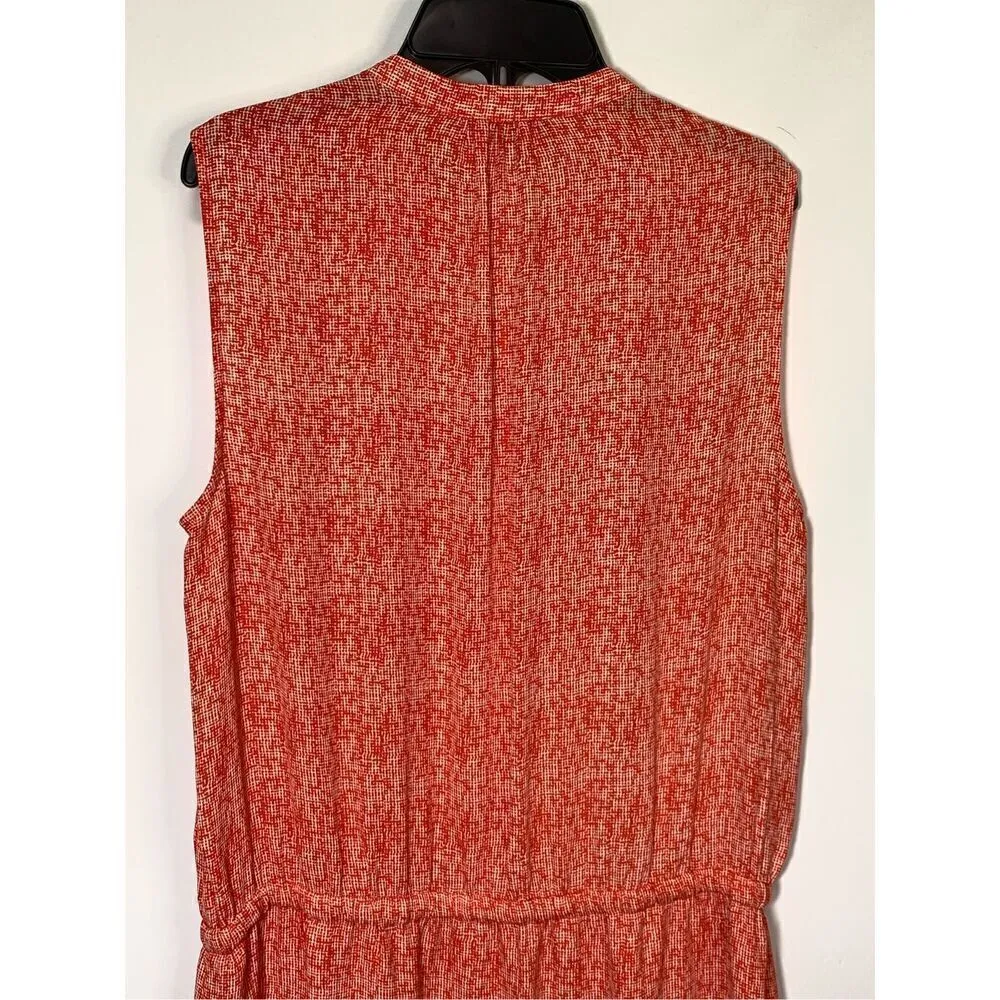 Hilary Radley Women's Lined Layered Sheer Tunic Midi Dress Orange Size 6 - Image 8