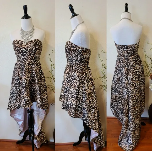 Mini High Low Leopard Dress - Image 2