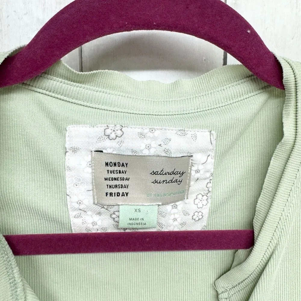 Anthropologie Saturday/Sunday Women's XS Sage Short Sleeve Amy Surplice Top - Image 2