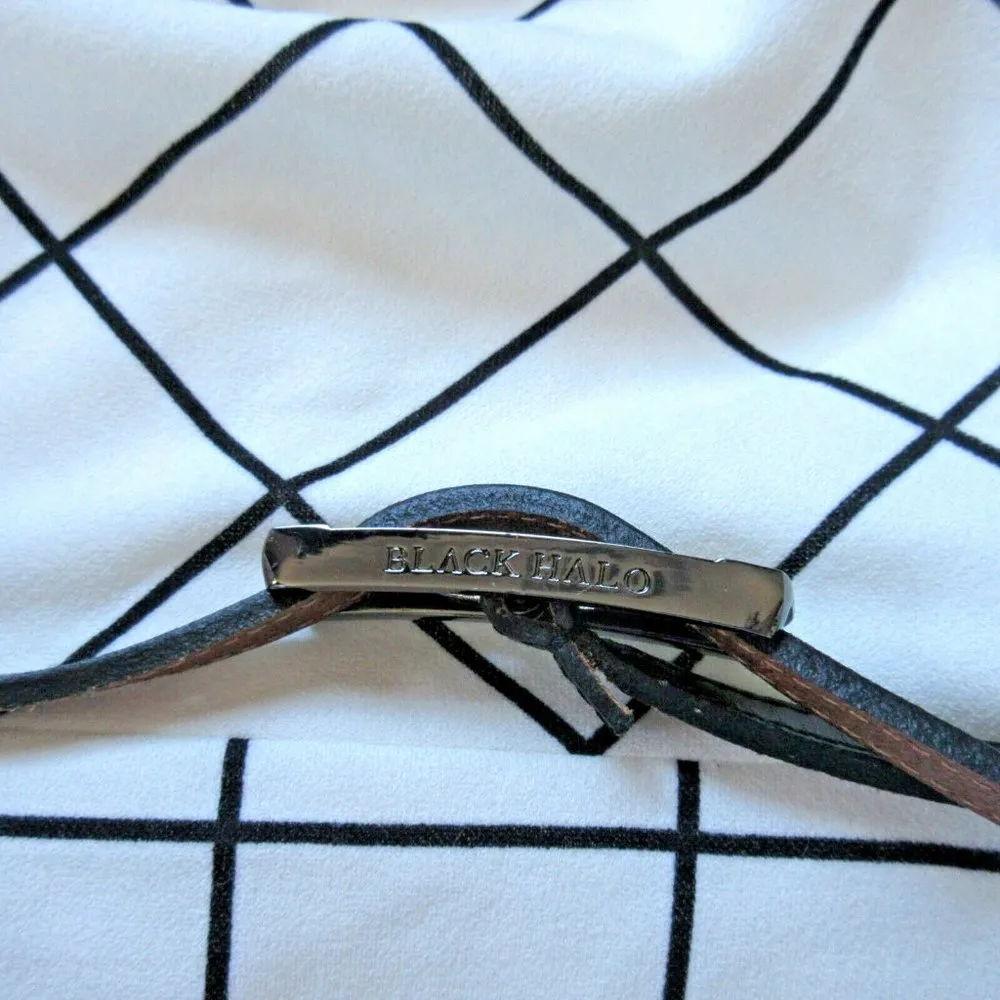 NWT Black Halo Jackie in Checkmate Windowpane Plaid Crepe  Sheath Dress 8 $375 - Image 4